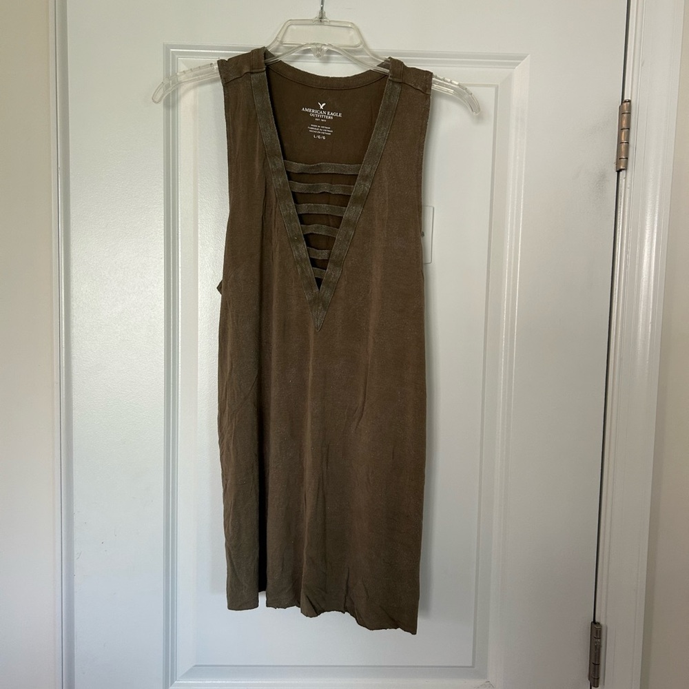 American Eagle Green Sleeveless Top